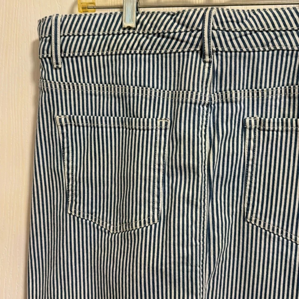 Maurice’s Pin Stripe Blue Mini Skirt Women’s Size 16 Spring Summer‎ Festival - Picture 4 of 7